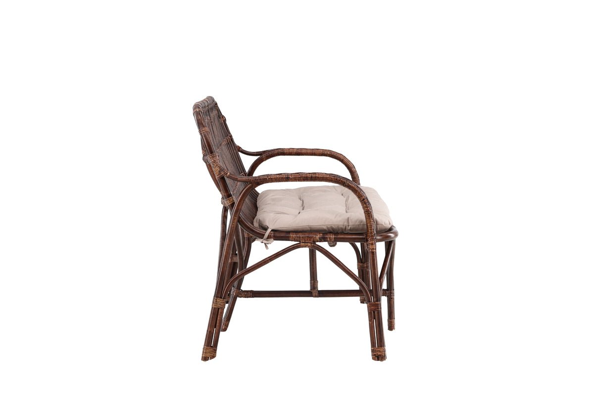 Tuinbank Tobias - Van rotan in de kleur Donkerwalnoot