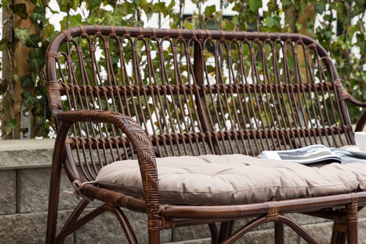 Tuinbank Tobias - Van rotan in de kleur Donkerwalnoot