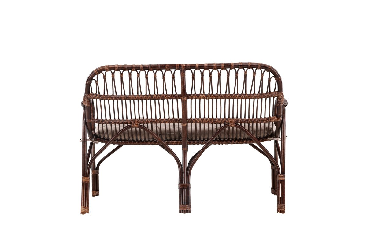 Tuinbank Tobias - Van rotan in de kleur Donkerwalnoot