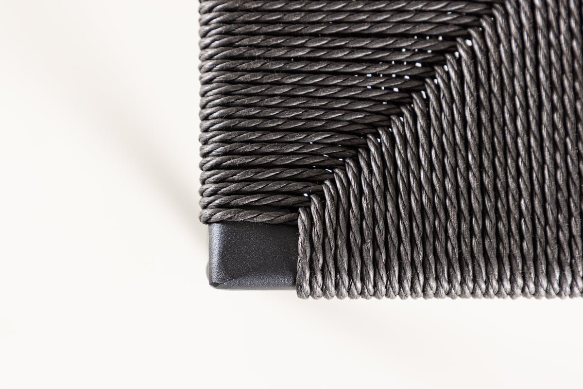 2-delige set - Barkruk Simon een combinatie van staal en touwweefsel