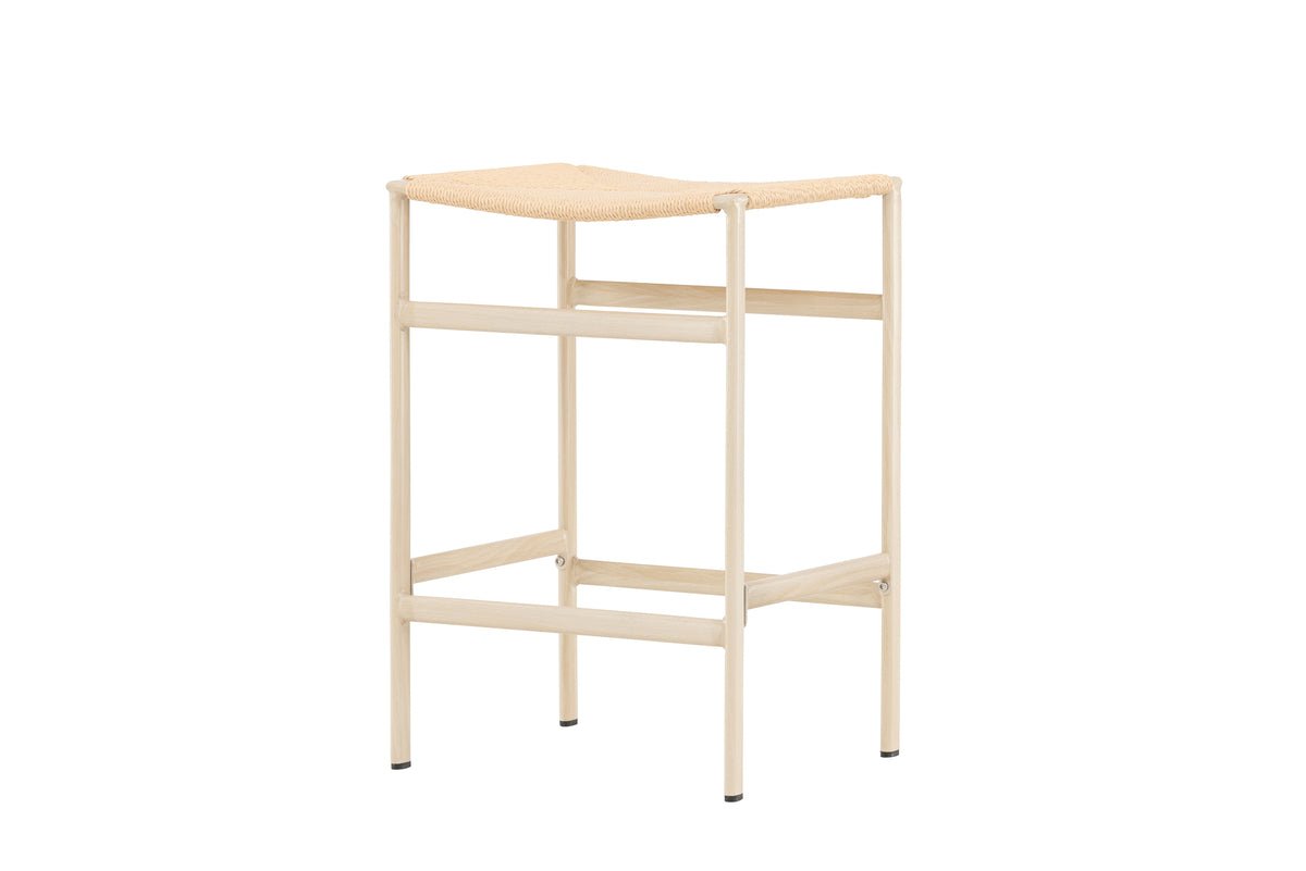 2-delige set - Barkruk Simon een combinatie van staal en touwweefsel