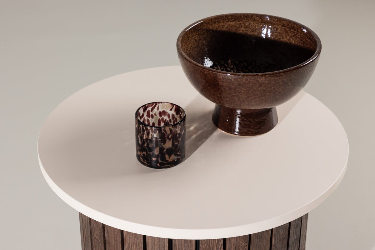 Bijzettafel Elvin – Ø52 cm in houtlook Beige