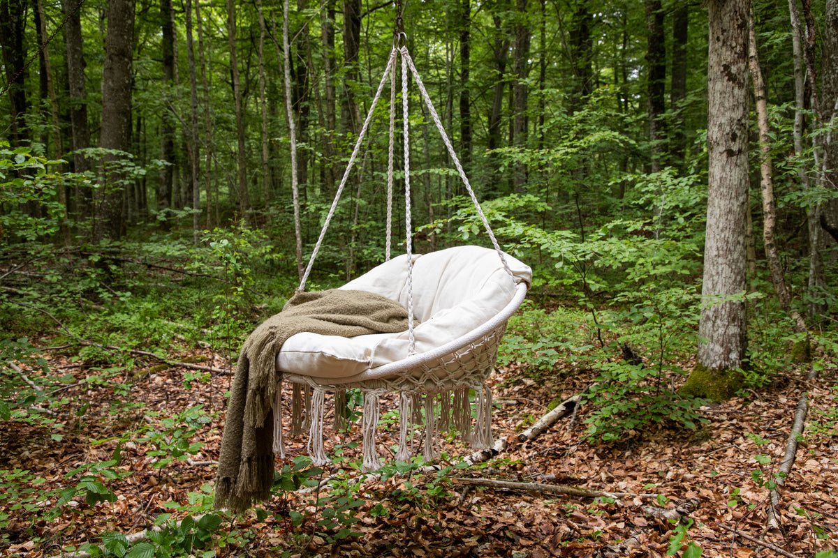 Tuin Hangstoel Vera - van polyester in wit of grijs