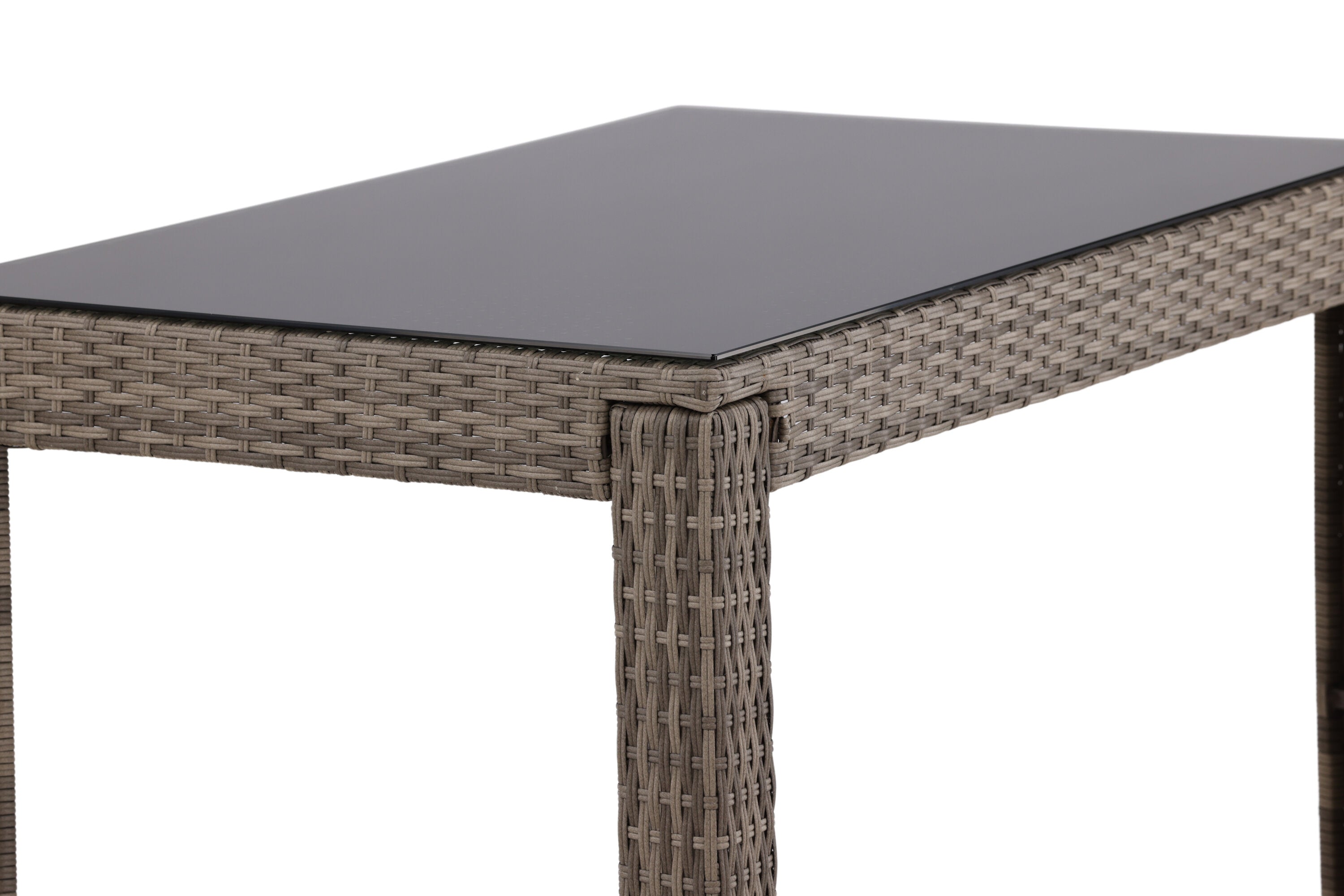 Tuinbare Bartisch Bärbel - Hoge tafel van rotan met glazen blad
