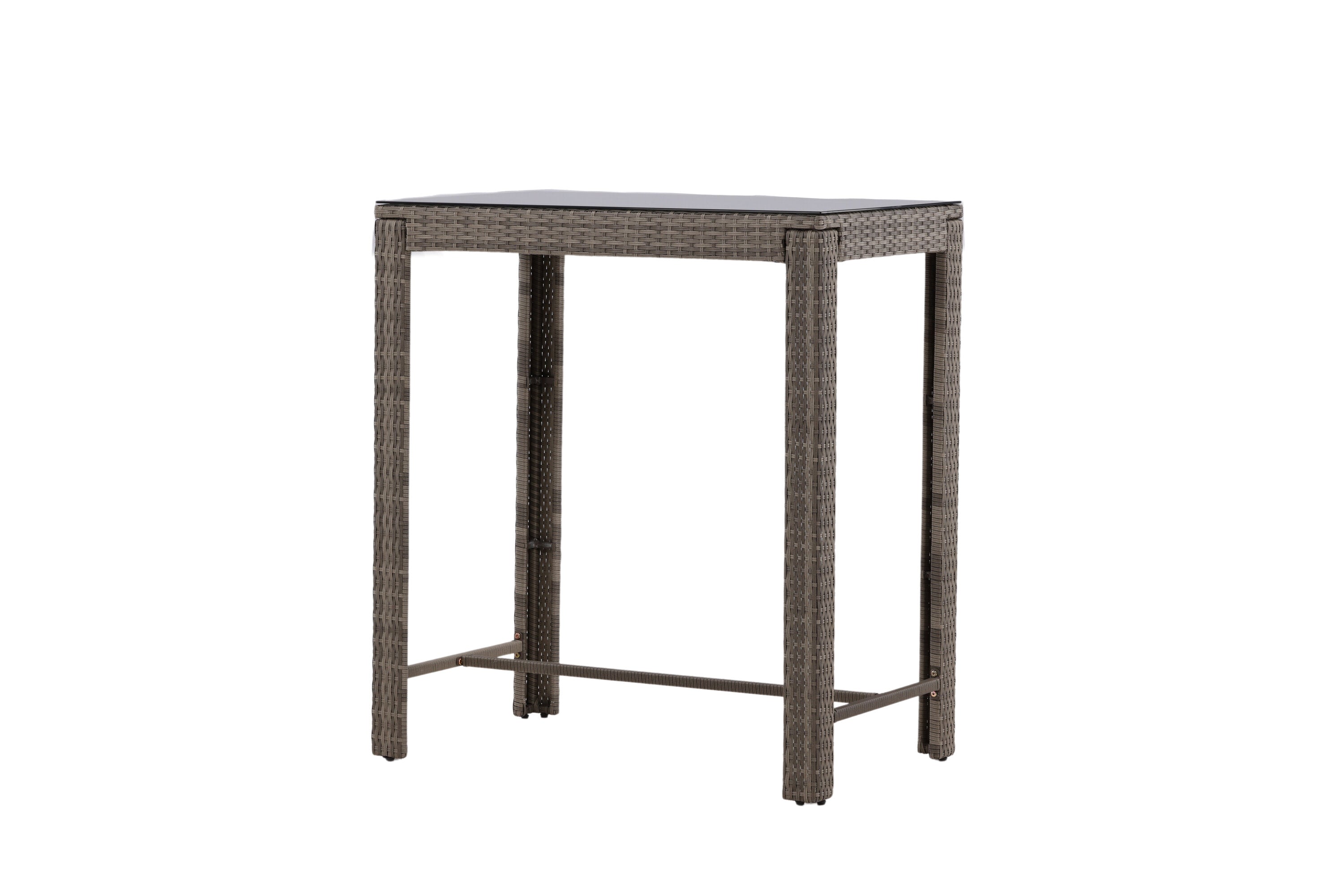 Tuinbare Bartisch Bärbel - Hoge tafel van rotan met glazen blad