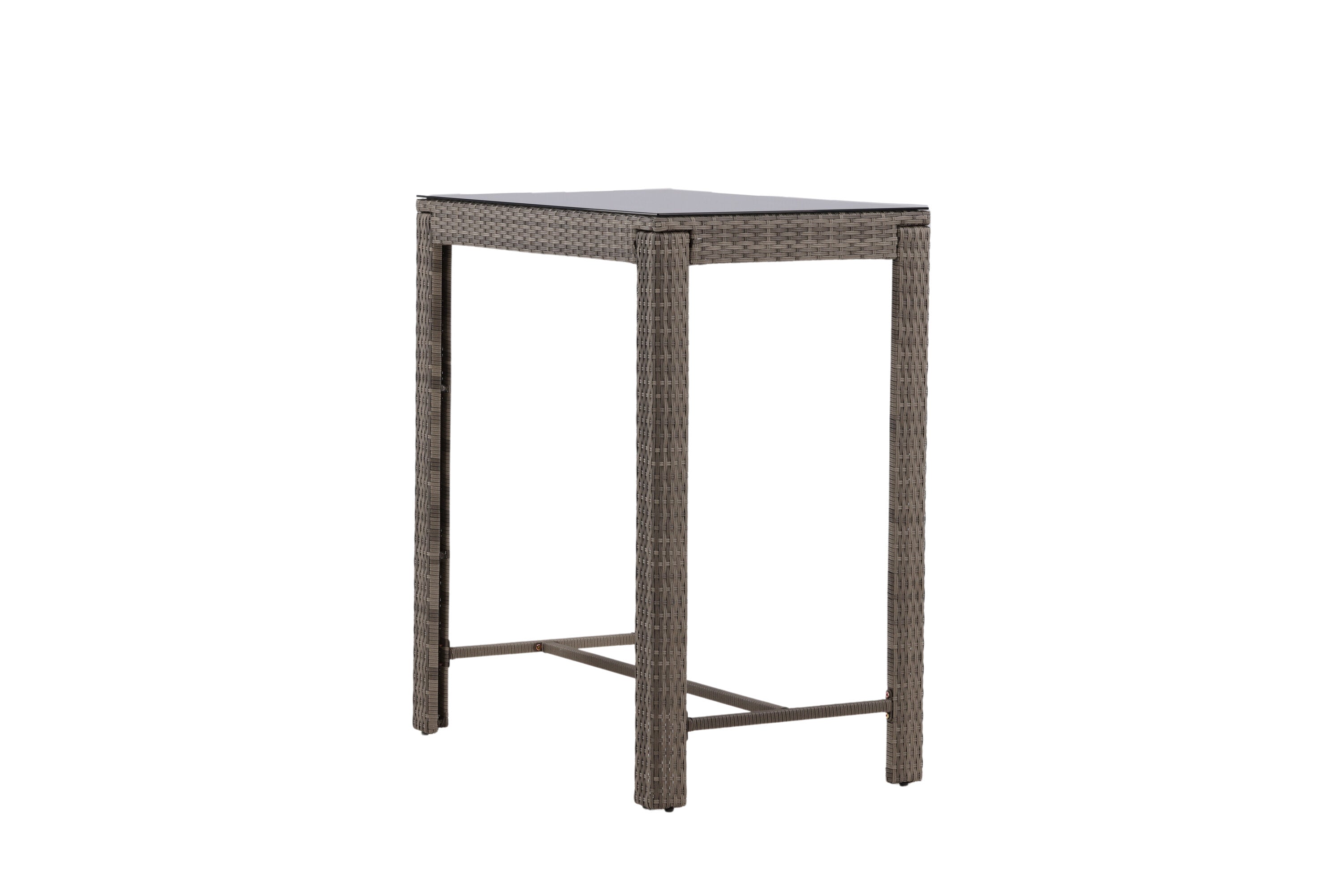 Tuinbare Bartisch Bärbel - Hoge tafel van rotan met glazen blad