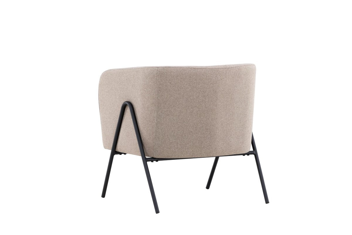 Fauteuil Rufus - met beige Stof en zwart gelakte poten