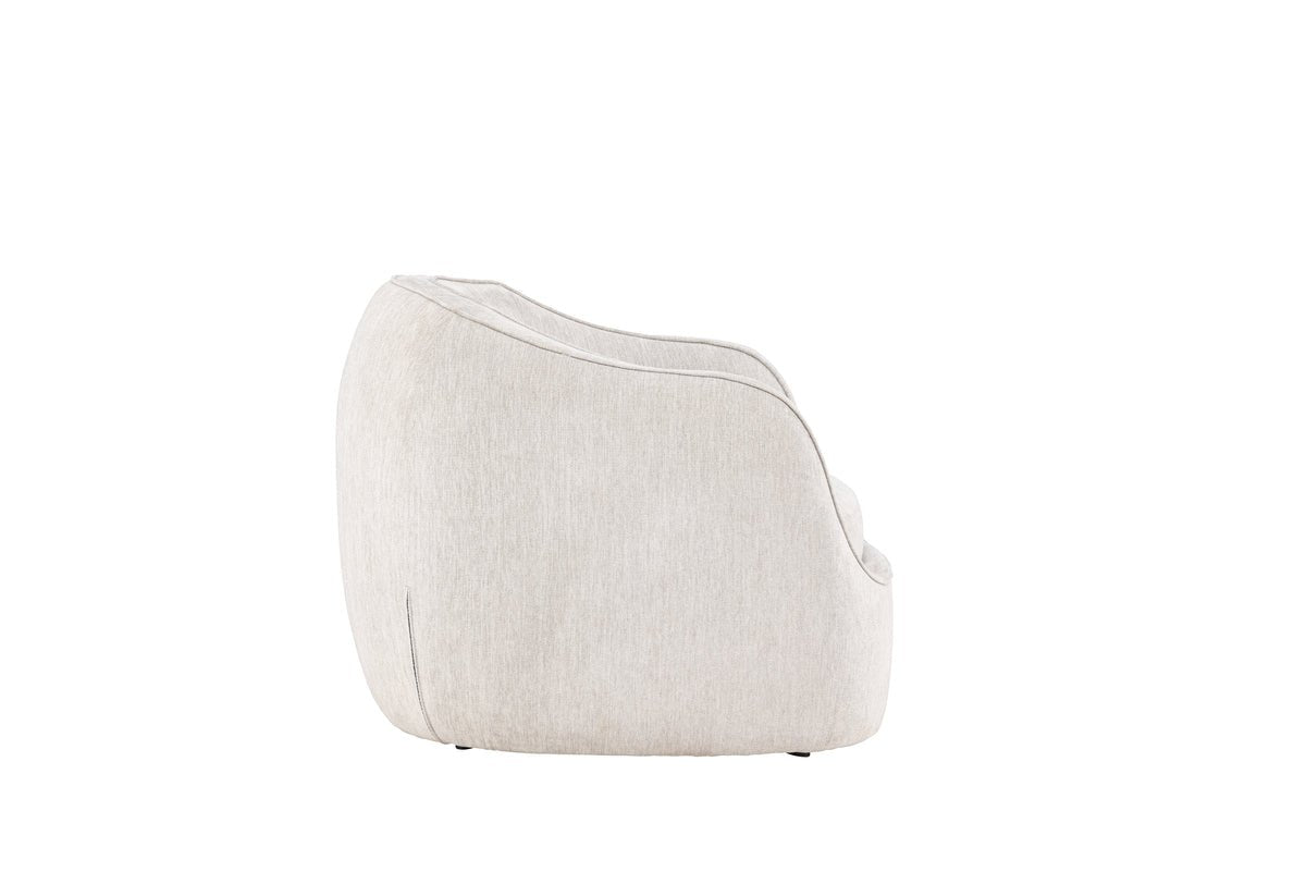 Fauteuil Elias - in lichtgrijs met afgeronde vormen