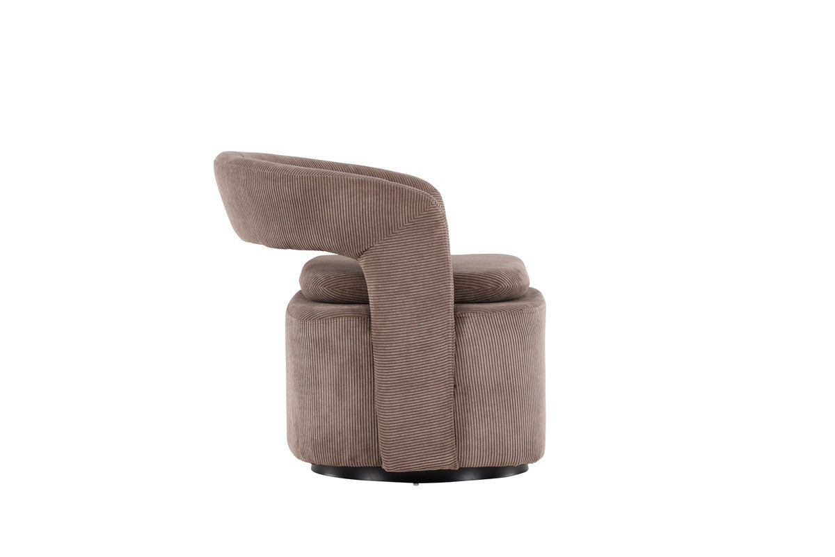 Fauteuil Velina - met bruine polyester Manchester Stof