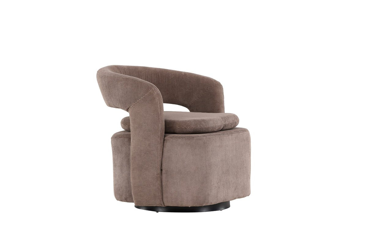 Fauteuil Velina - met bruine polyester Manchester Stof