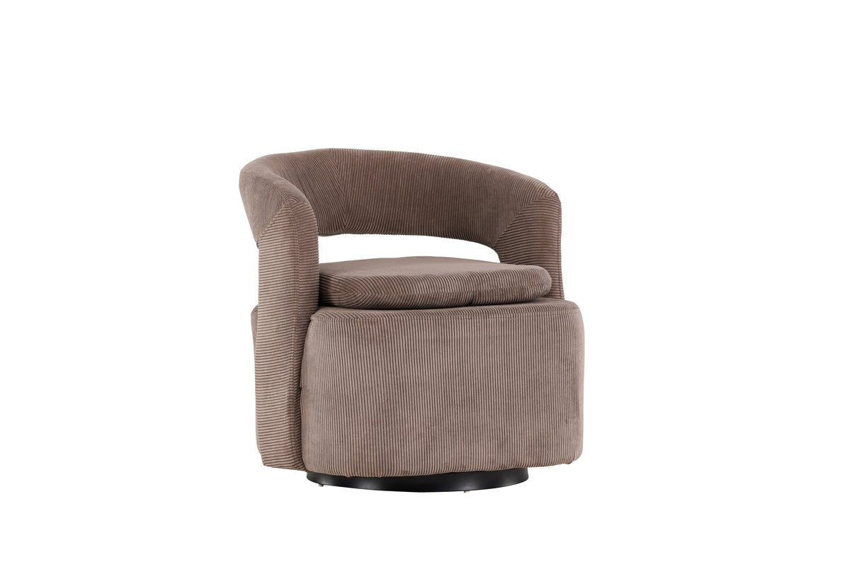 Fauteuil Velina - met bruine polyester Manchester Stof