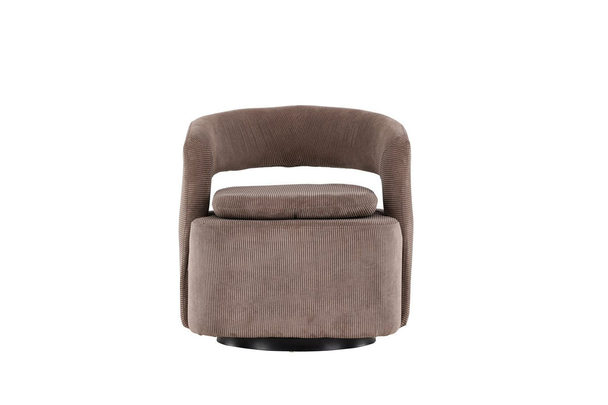 Fauteuil Velina - met bruine polyester Manchester Stof