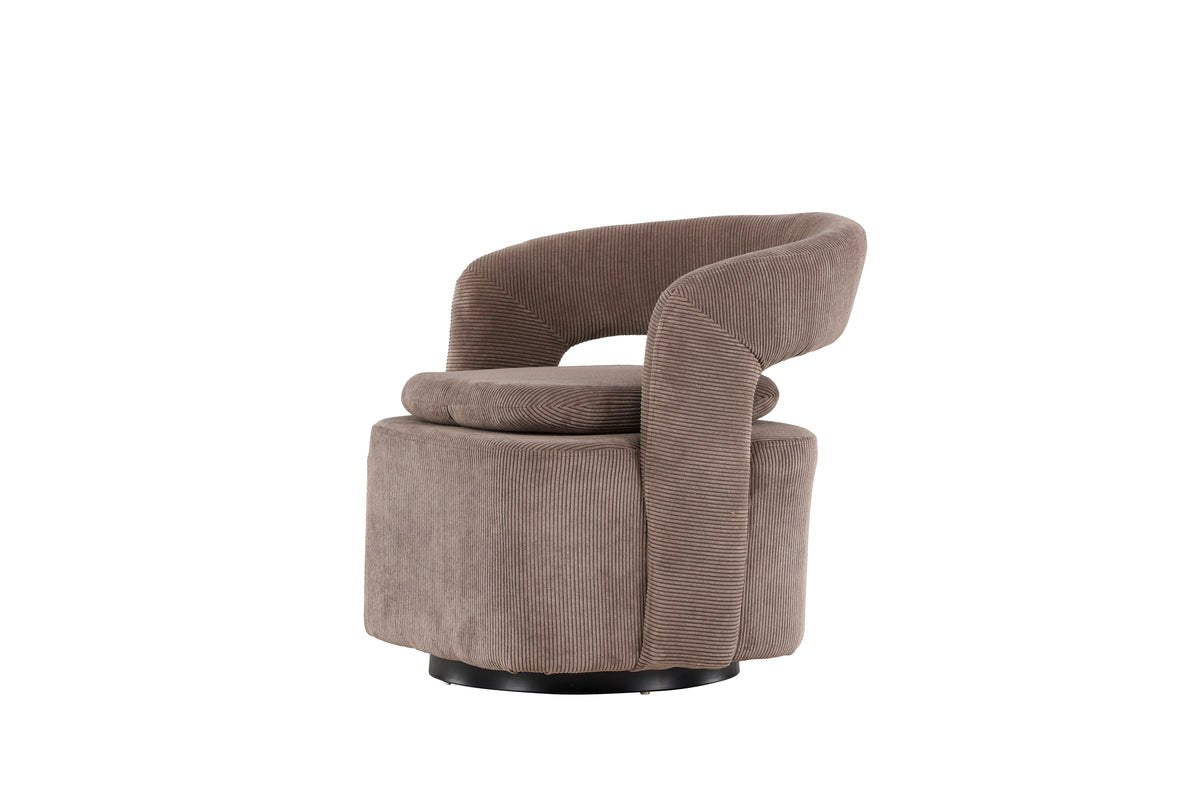 Fauteuil Velina - met bruine polyester Manchester Stof