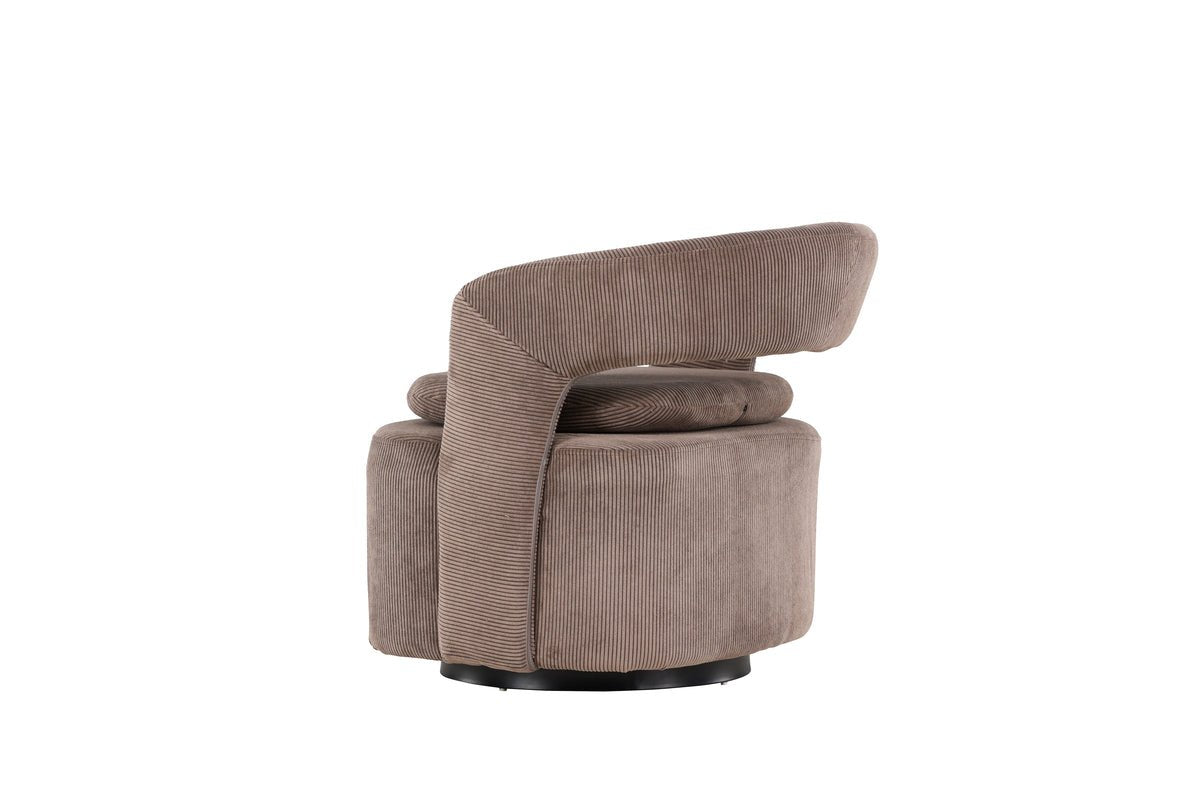 Fauteuil Velina - met bruine polyester Manchester Stof