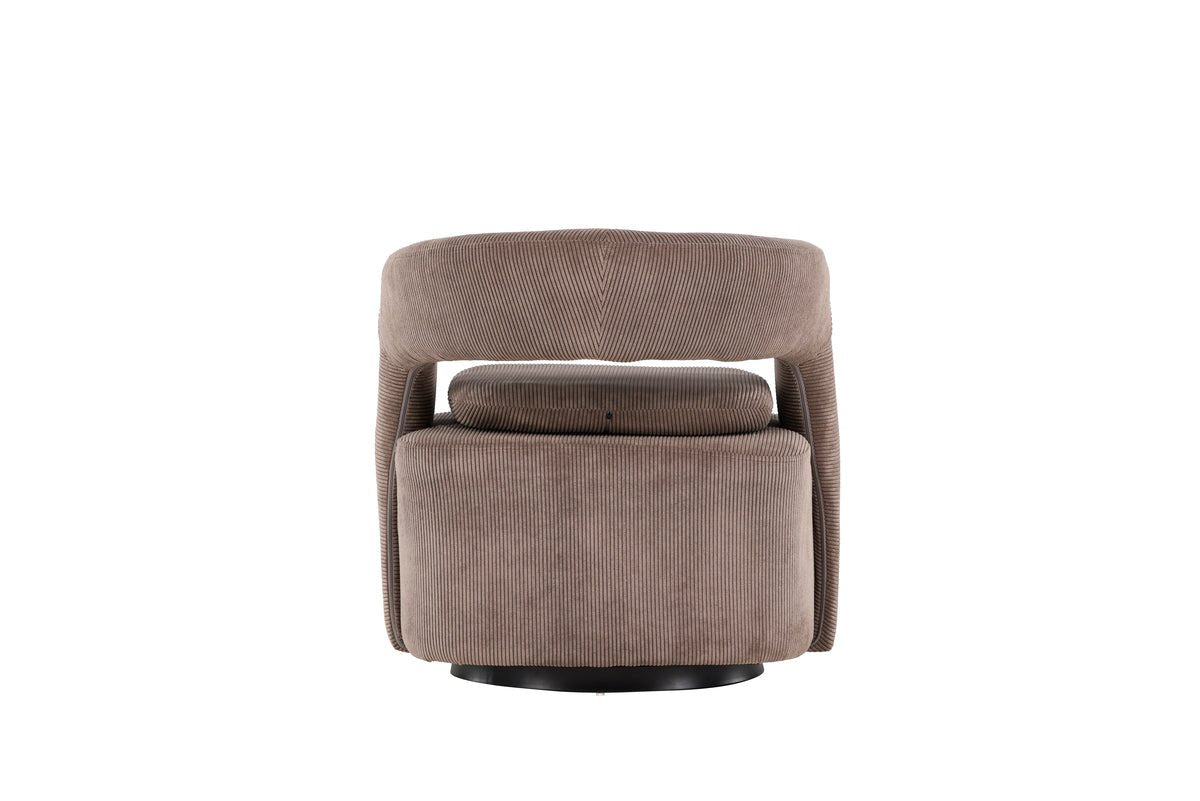 Fauteuil Velina - met bruine polyester Manchester Stof