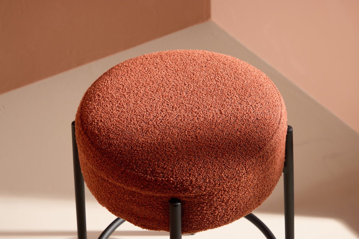 Barkruk Fire - Met roestkleurige of witte zitting van Bouclé