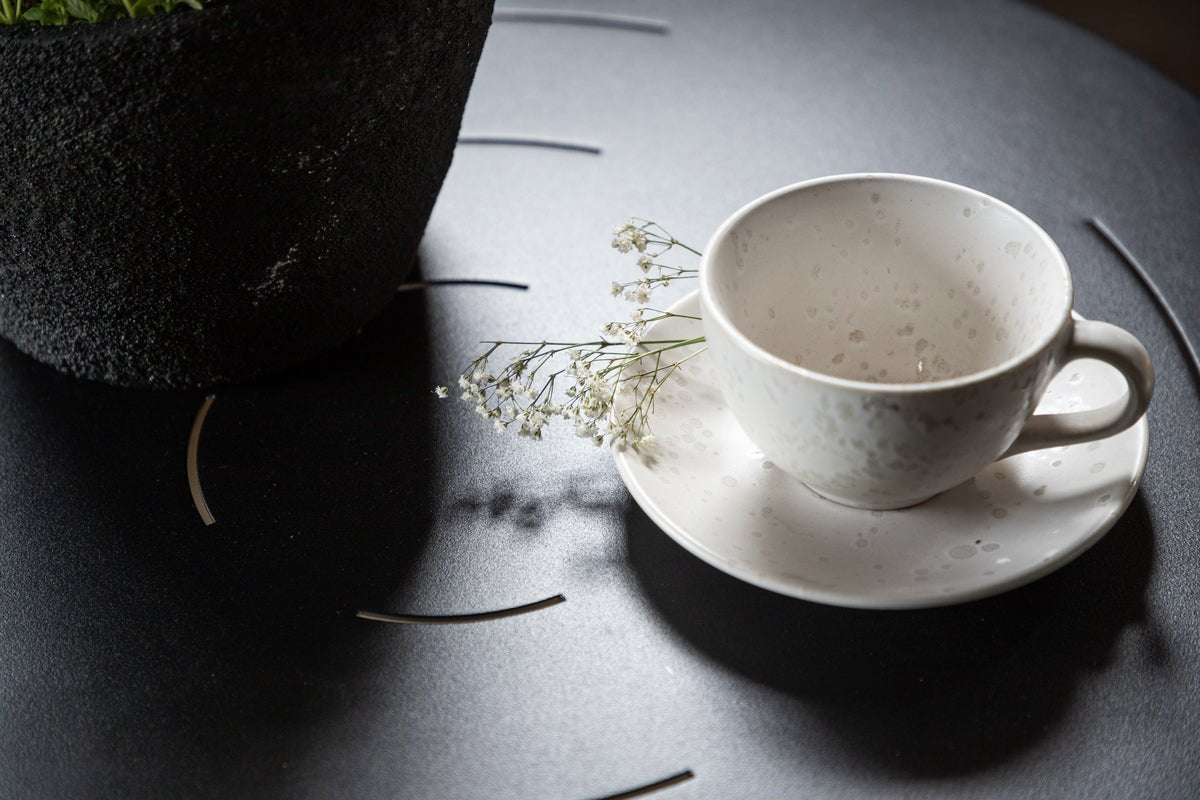 Salontafel Hanoi - Ø65 met zwart stalen tafelblad