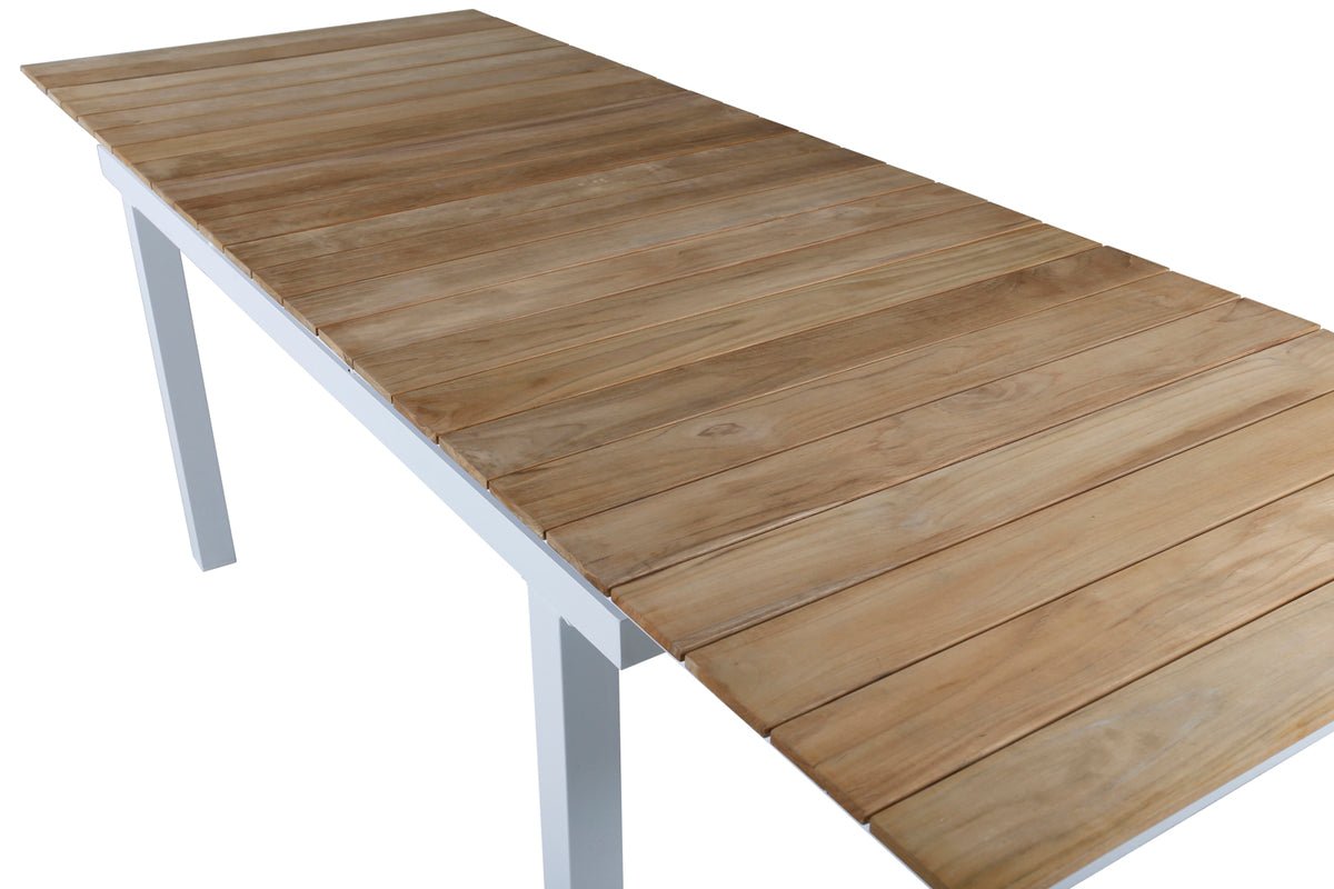 Gartentisch Caimana - een uitschuifbare eettafel met een elegante teak houten blad