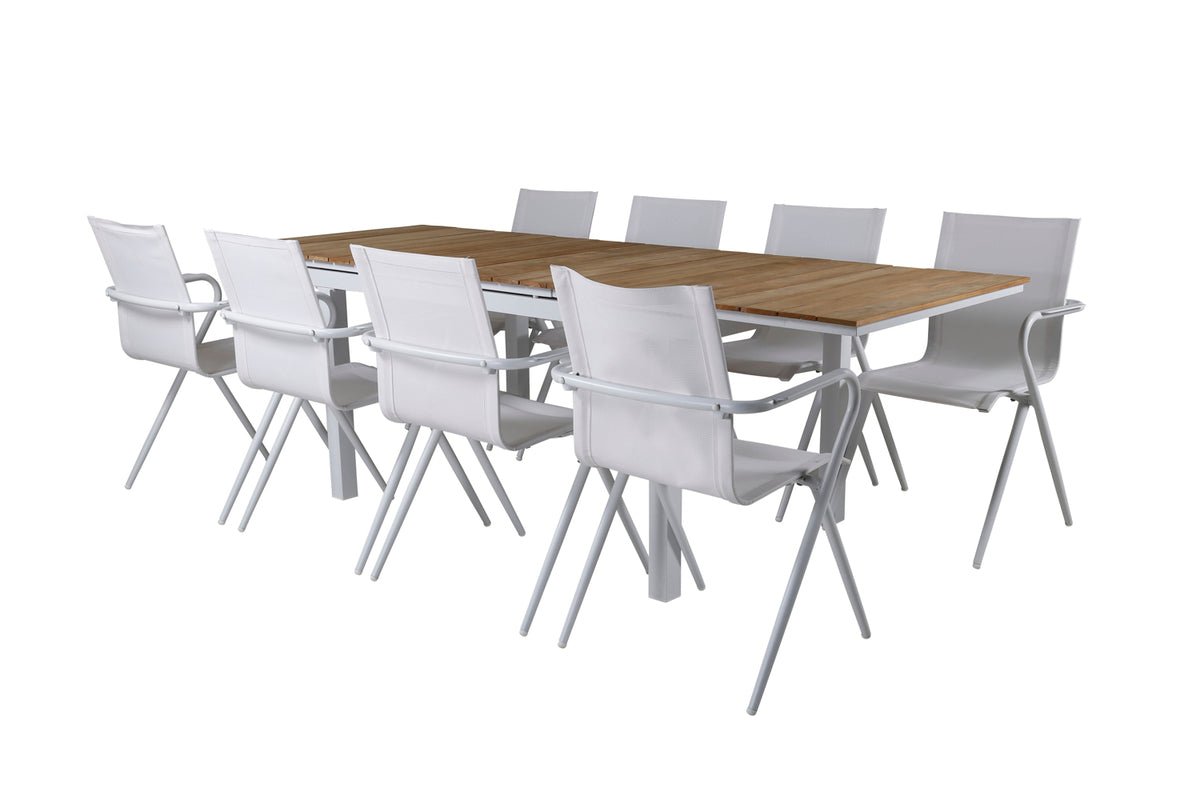 Gartentisch Caimana - een uitschuifbare eettafel met een elegante teak houten blad