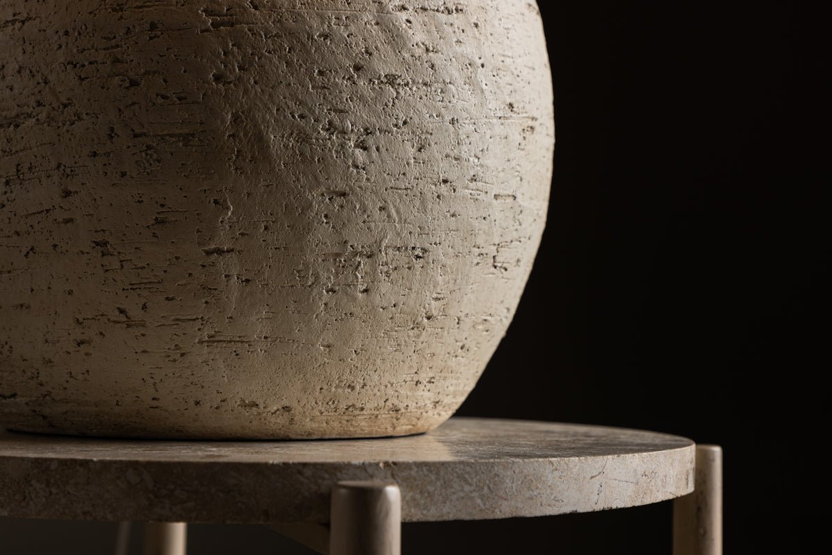 Tafellamp „Alvesta“ – Rustieke terracotta basis met witte jute lampenkap