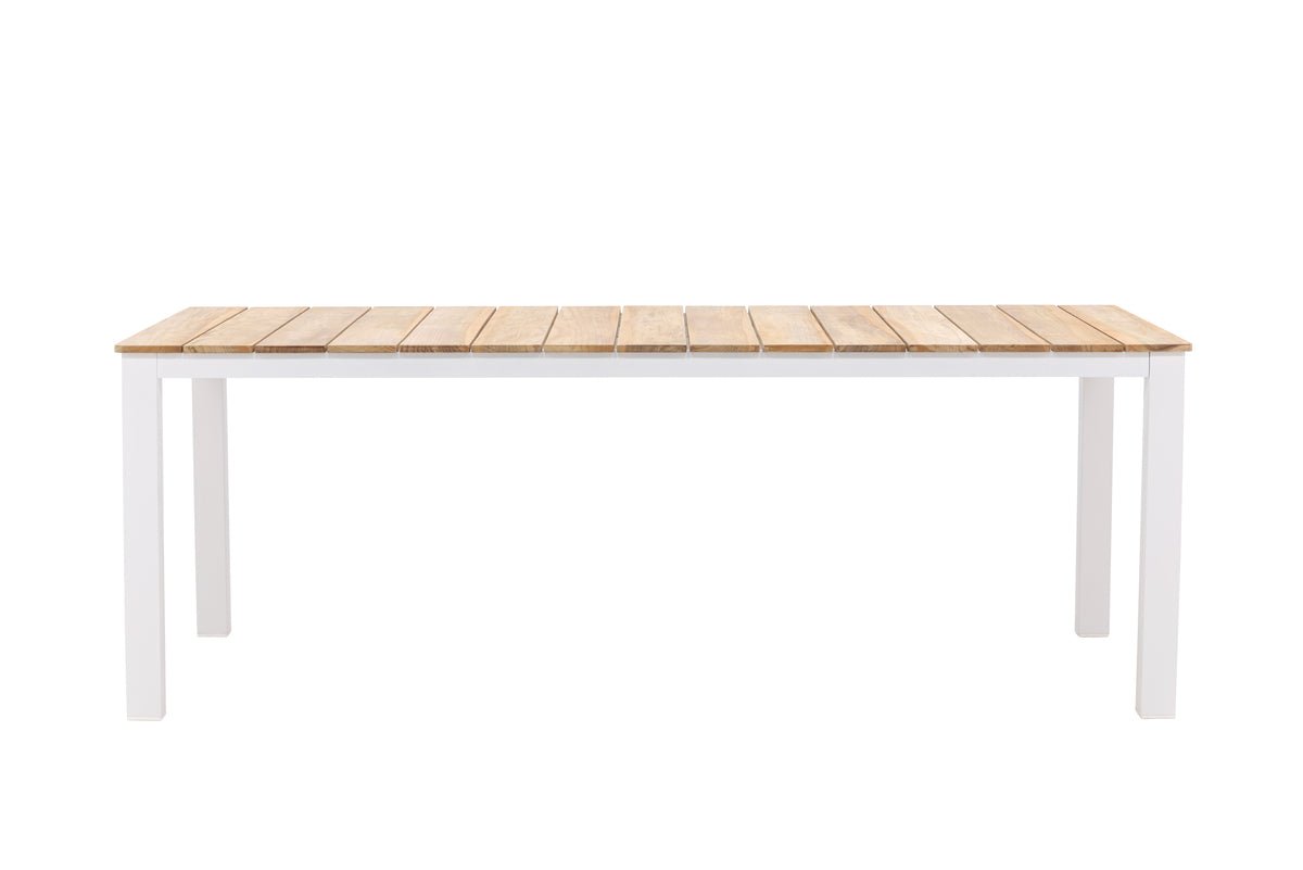 Garten eettafel Eliano - 210x100 cm met een tafelblad van teakhout in natuurlijke look