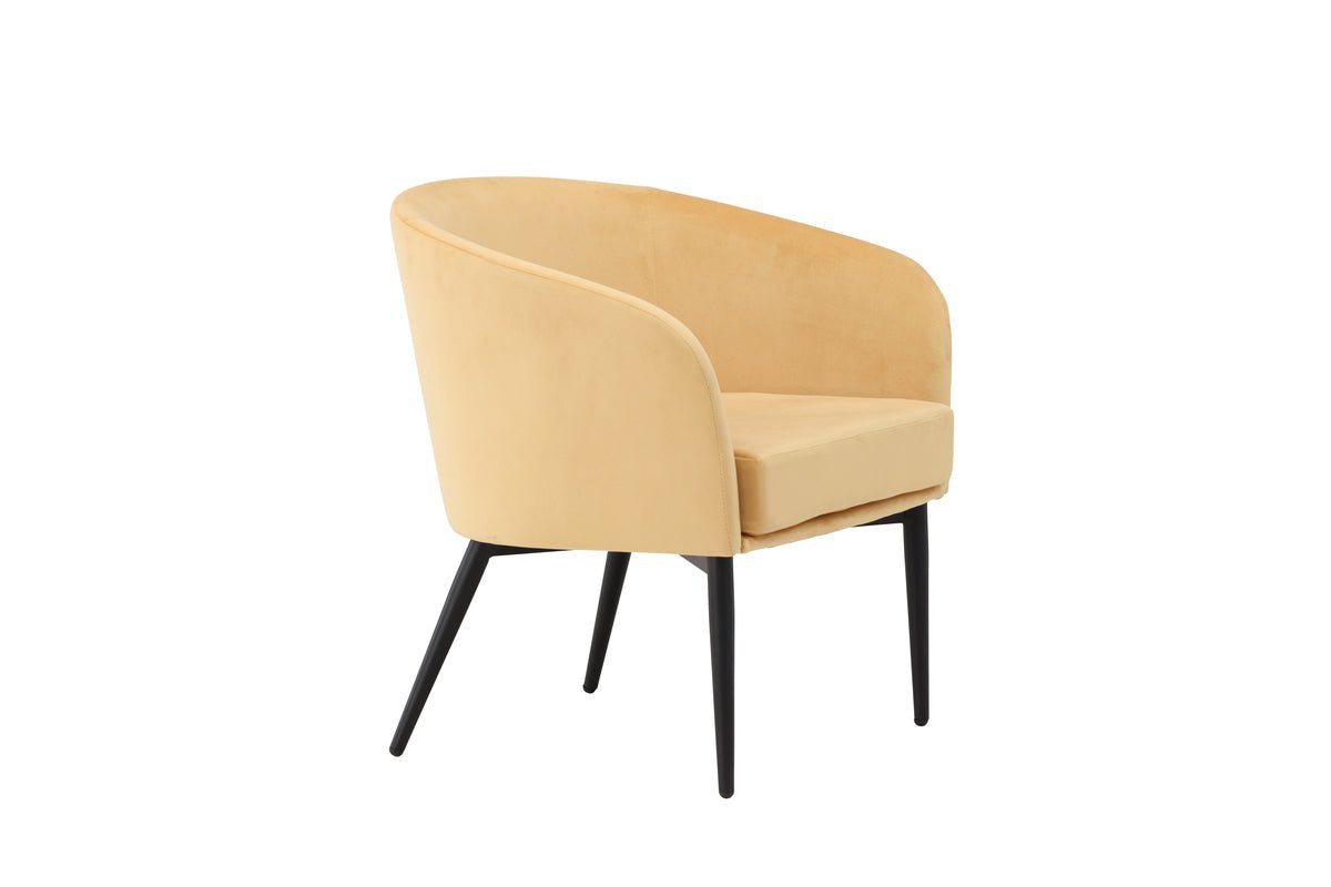 Fauteuil Sunny - met gele fluwelen bekleding