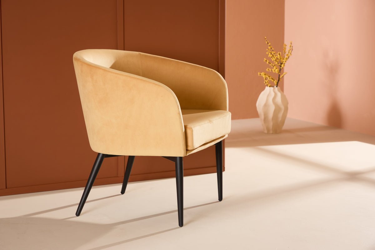 Fauteuil Sunny - met gele fluwelen bekleding