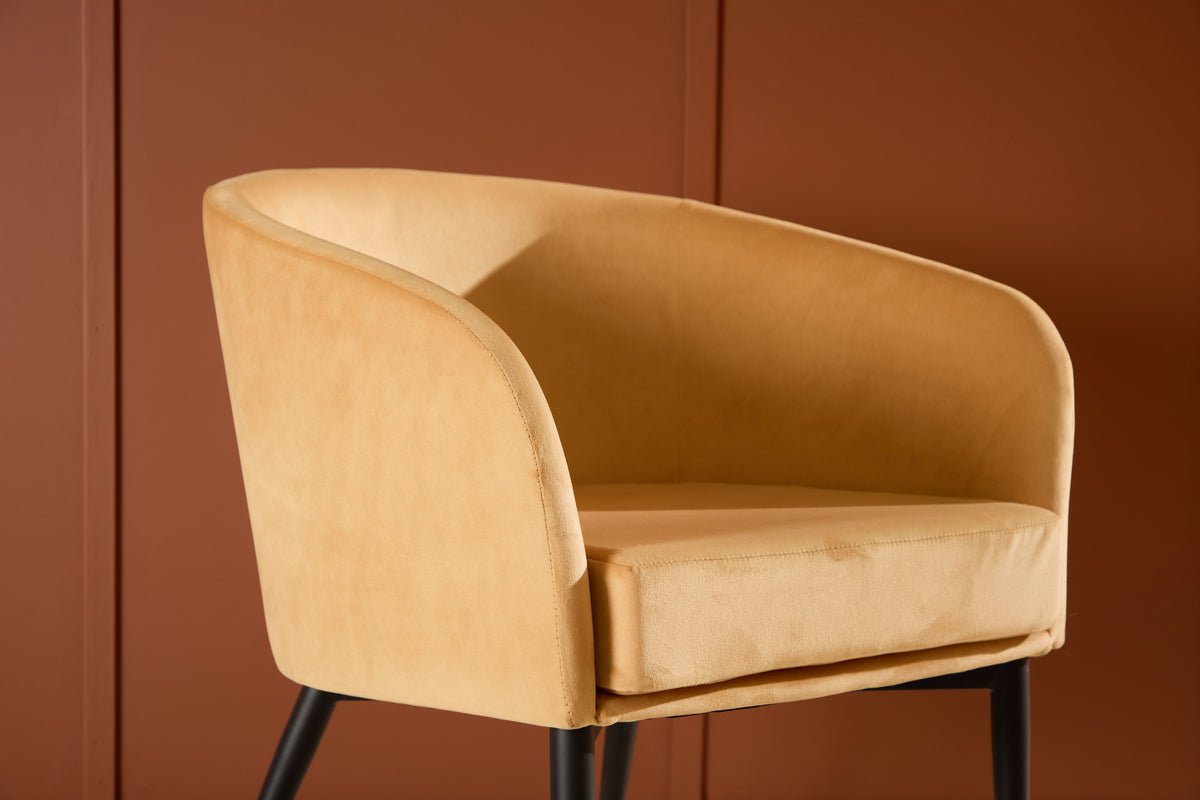 Fauteuil Sunny - met gele fluwelen bekleding