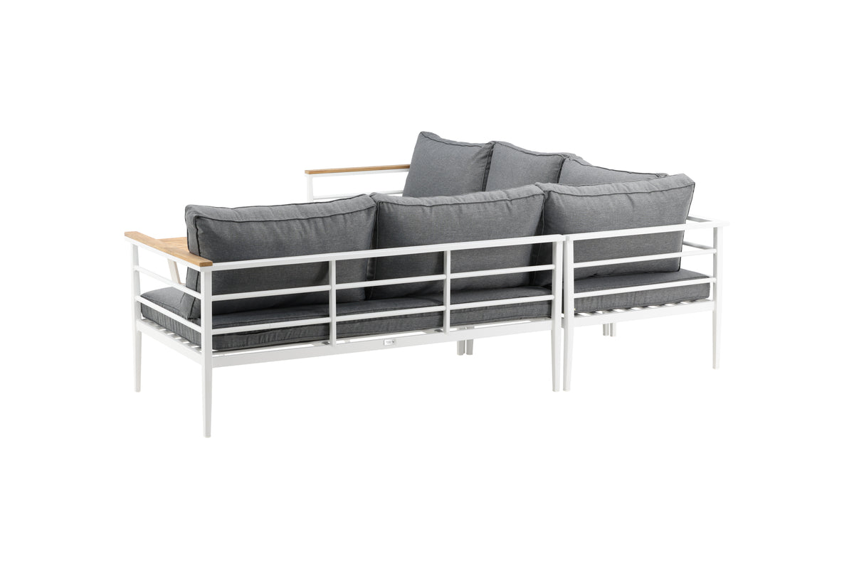 Lounge Set Puerto – van Metaal met teakhouten details, incl. kussens