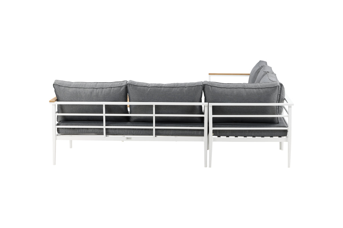 Lounge Set Puerto – van Metaal met teakhouten details, incl. kussens