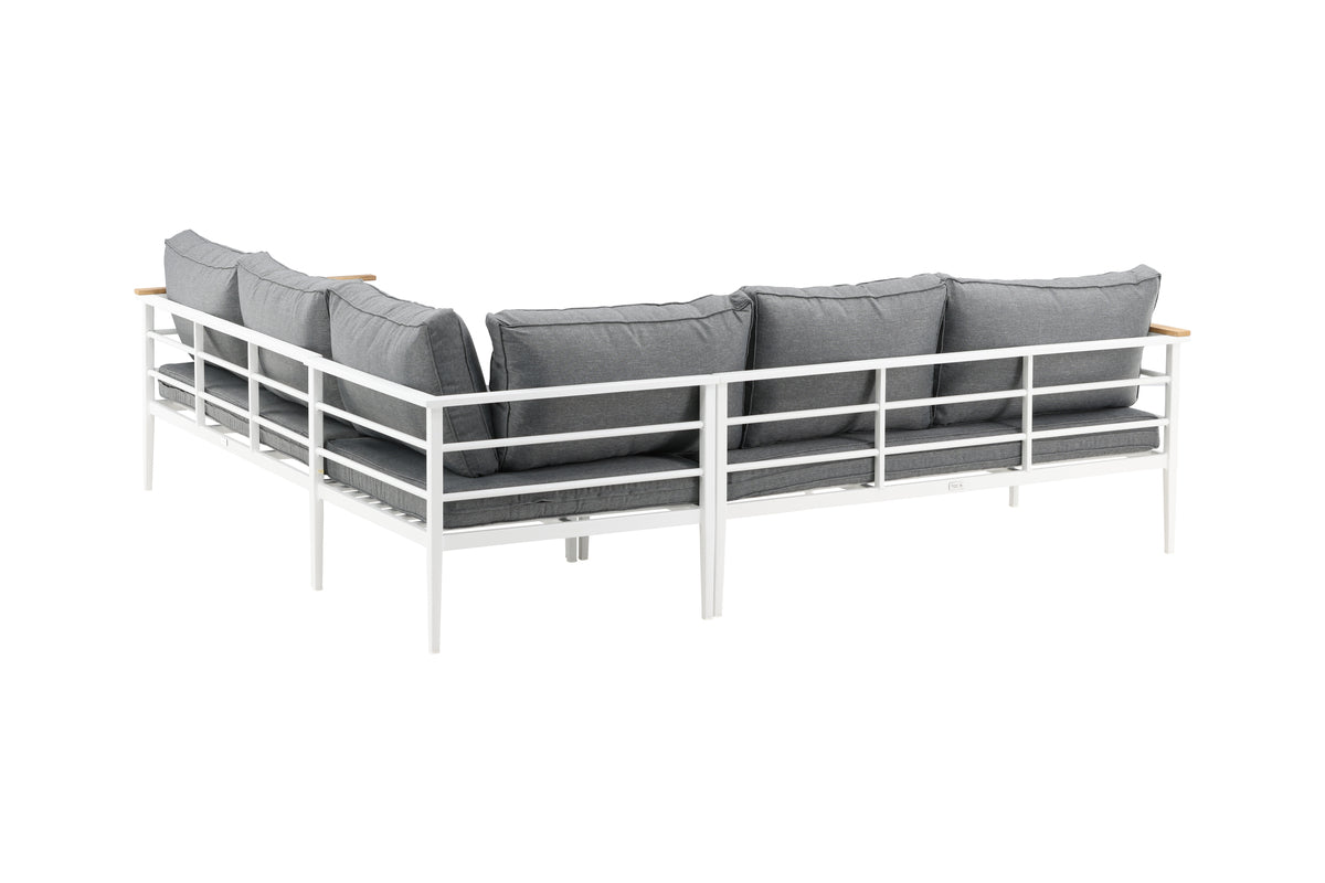 Lounge Set Puerto – van Metaal met teakhouten details, incl. kussens