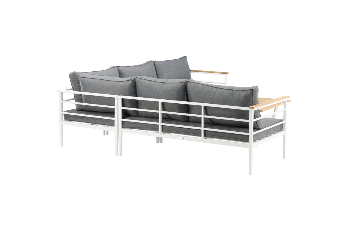 Lounge Set Puerto – van Metaal met teakhouten details, incl. kussens