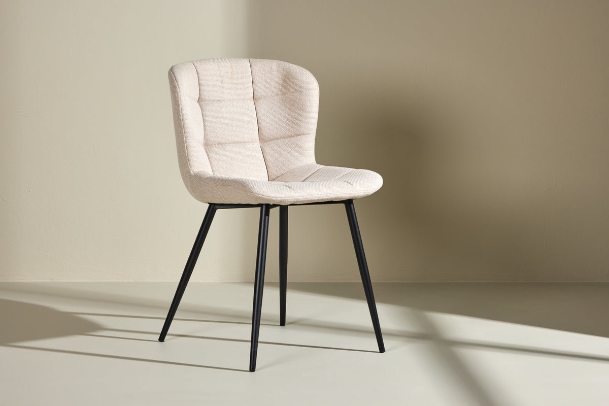 2-delige set - stoel Angelica elegante combinatie van Beige en Zwart