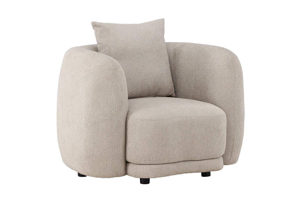 Fauteuil Zilli - met exclusieve beige Bouclé