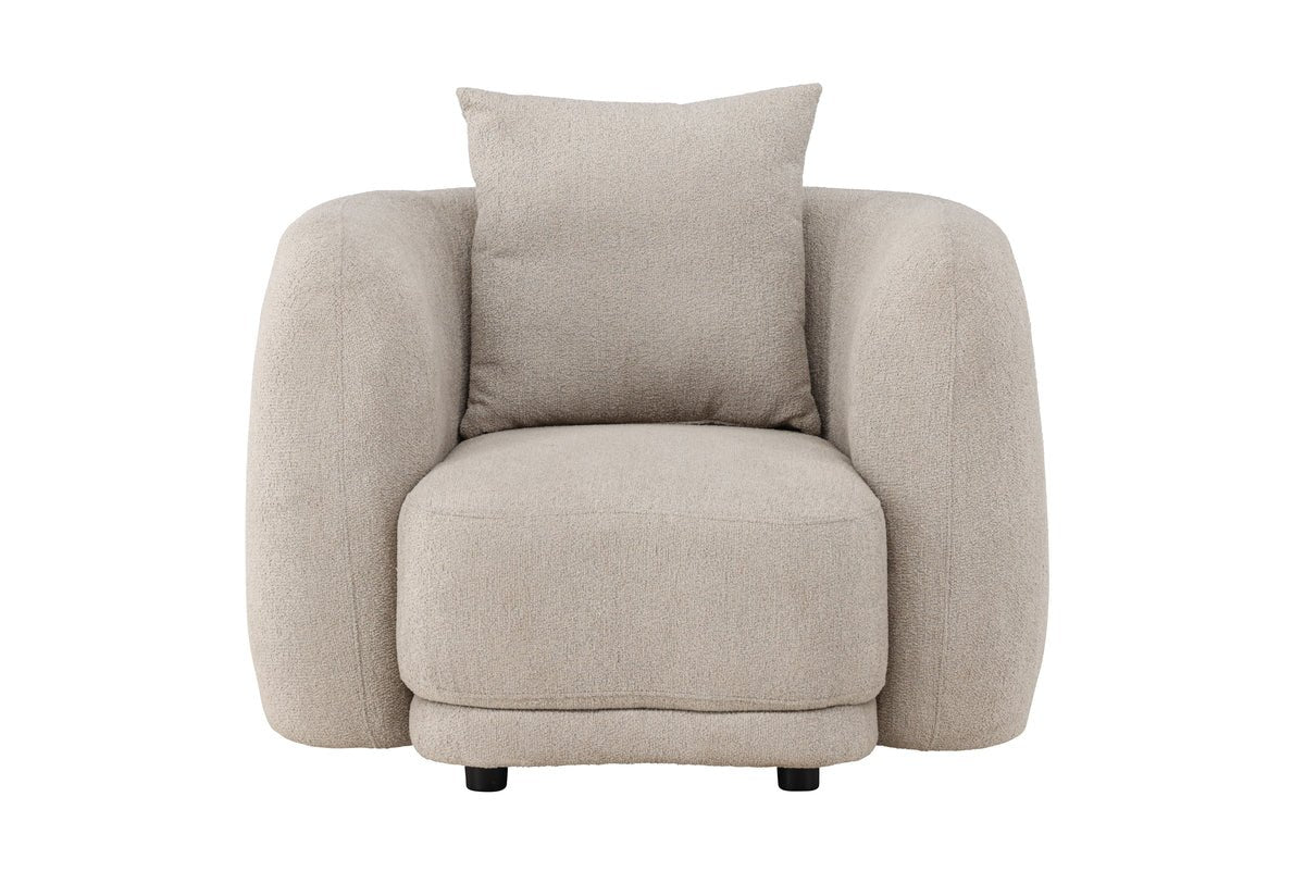 Fauteuil Zilli - met exclusieve beige Bouclé