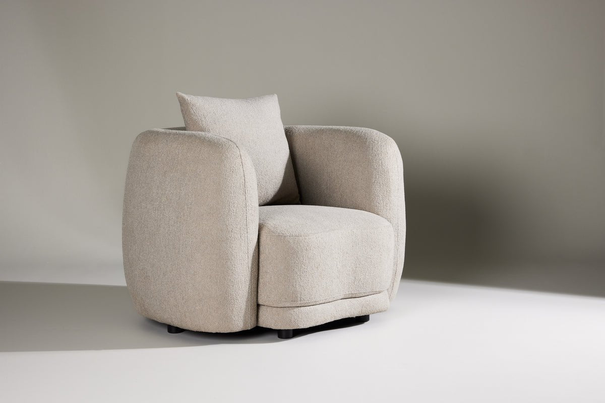 Fauteuil Zilli - met exclusieve beige Bouclé
