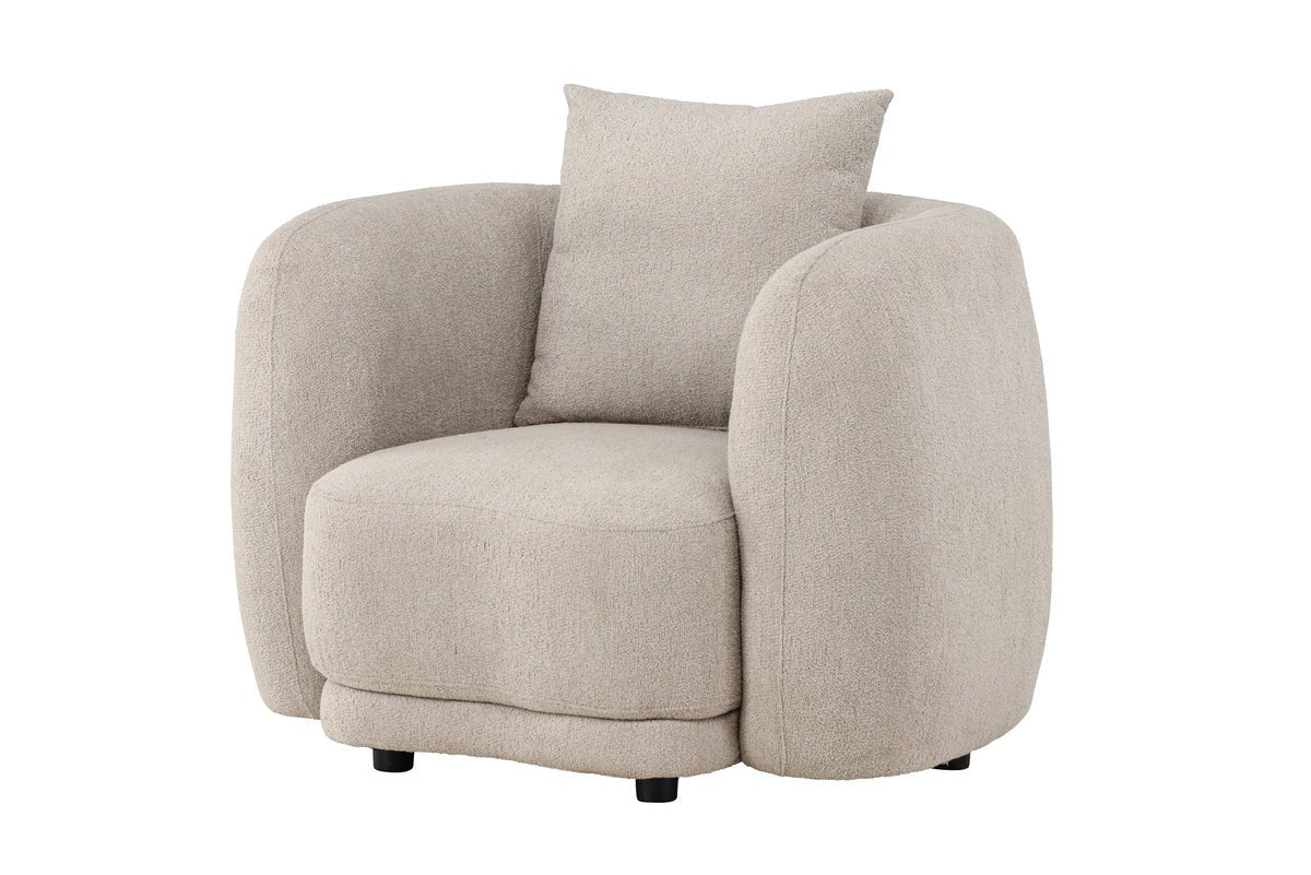 Fauteuil Zilli - met exclusieve beige Bouclé