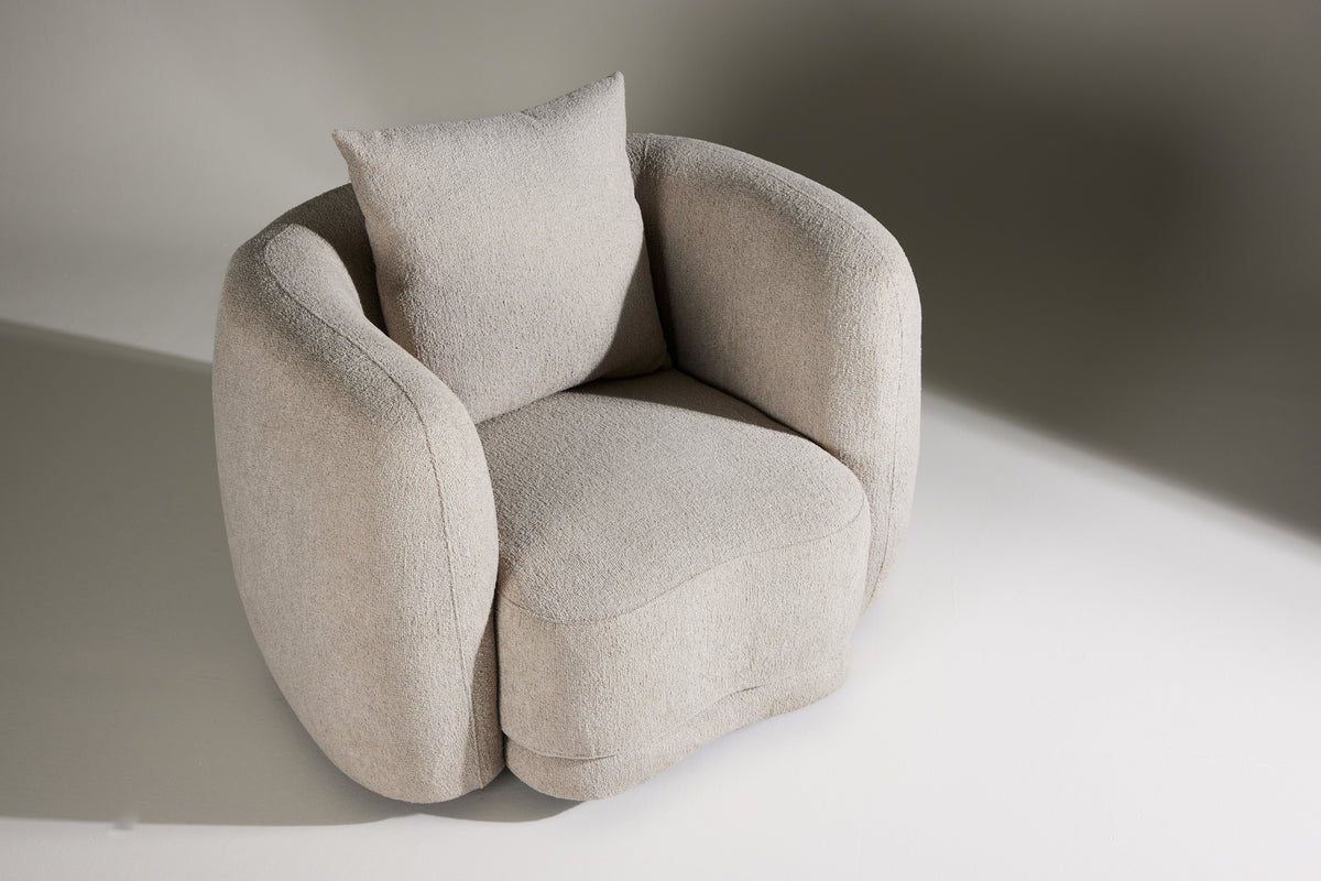 Fauteuil Zilli - met exclusieve beige Bouclé