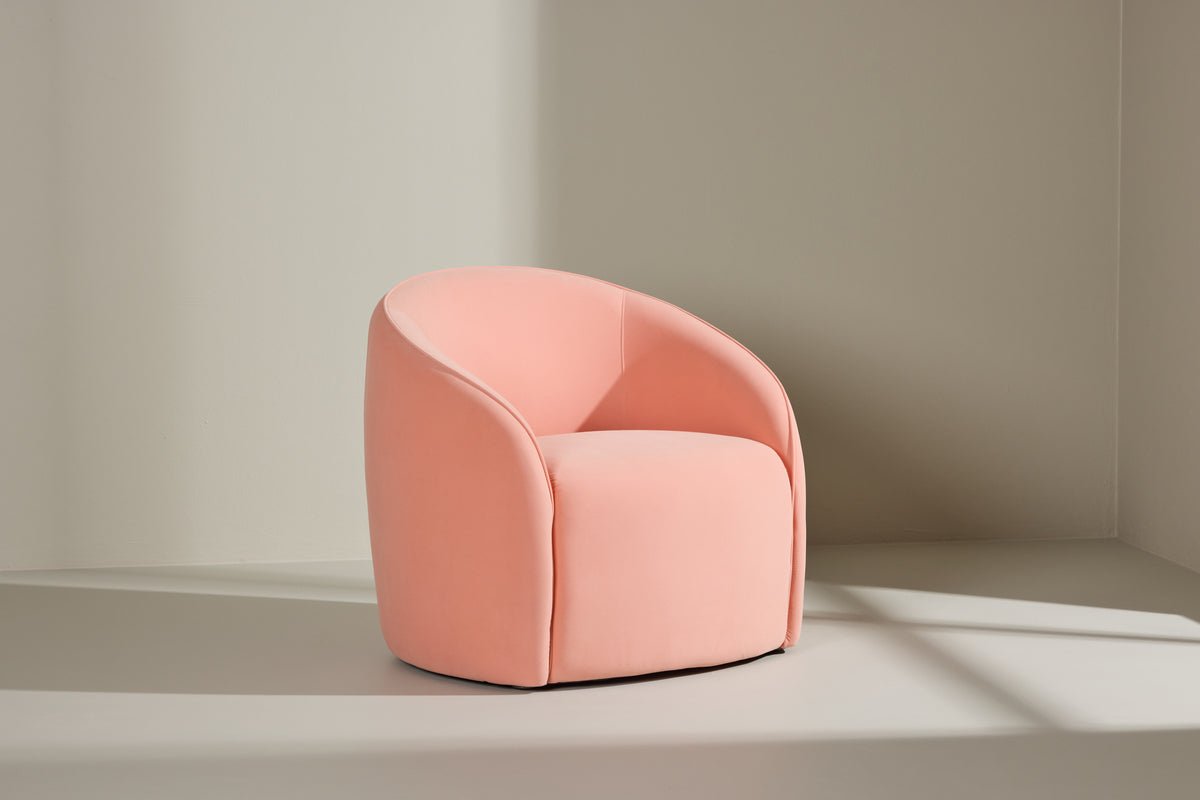 Fauteuil Noris - Zachte perzikkleur in minimalistisch design