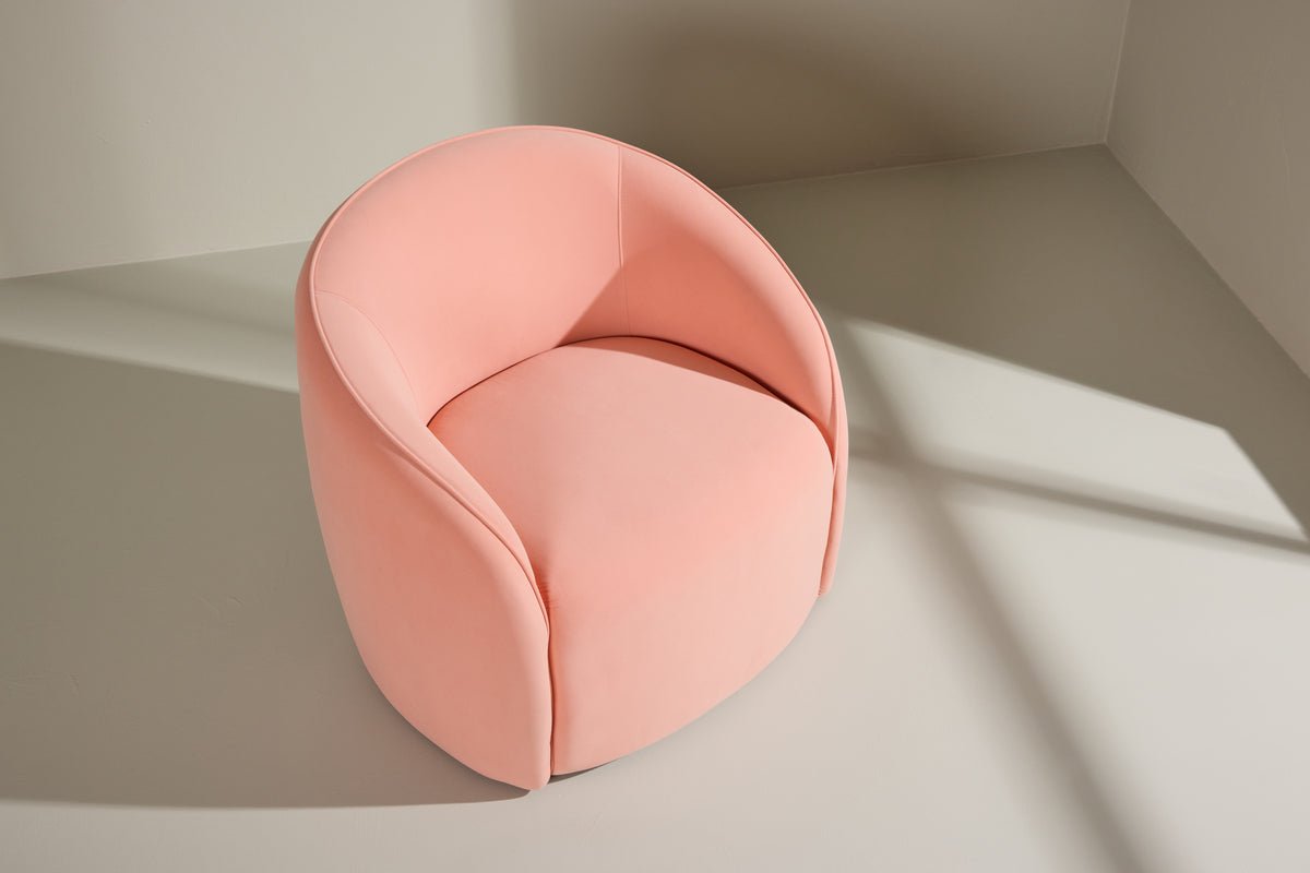 Fauteuil Noris - Zachte perzikkleur in minimalistisch design