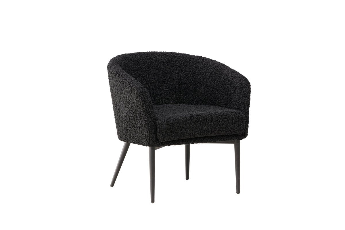 Fauteuil Comfy - met teddyvelours in keuze uit Zwart of Wit