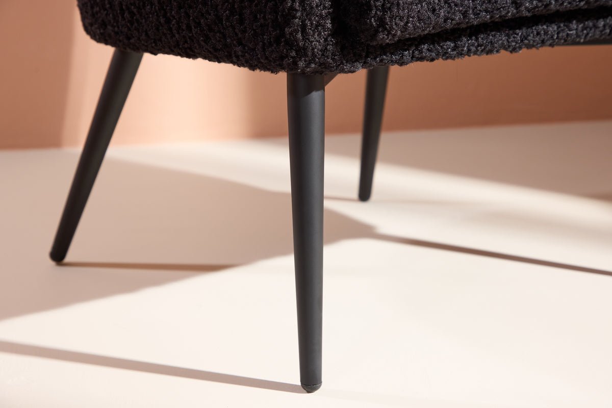 Fauteuil Comfy - met teddyvelours in keuze uit Zwart of Wit