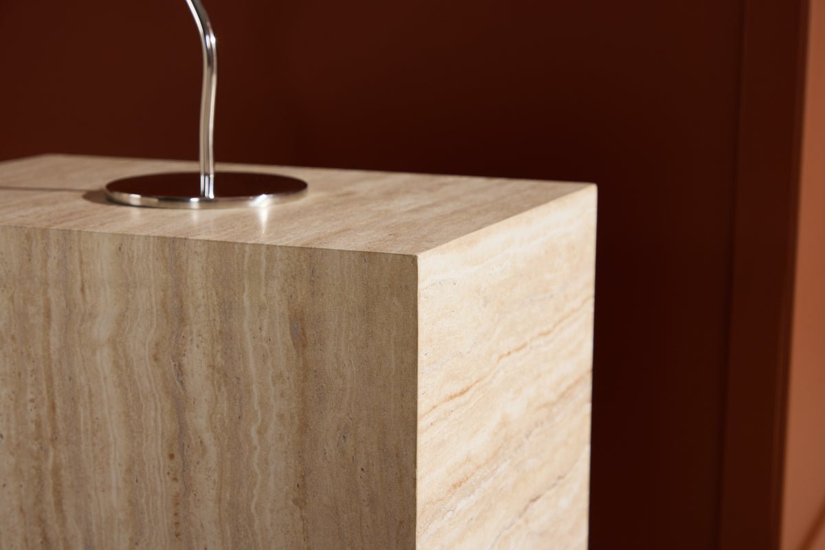 Bijzettafel Quadro – in Beige met steenlook