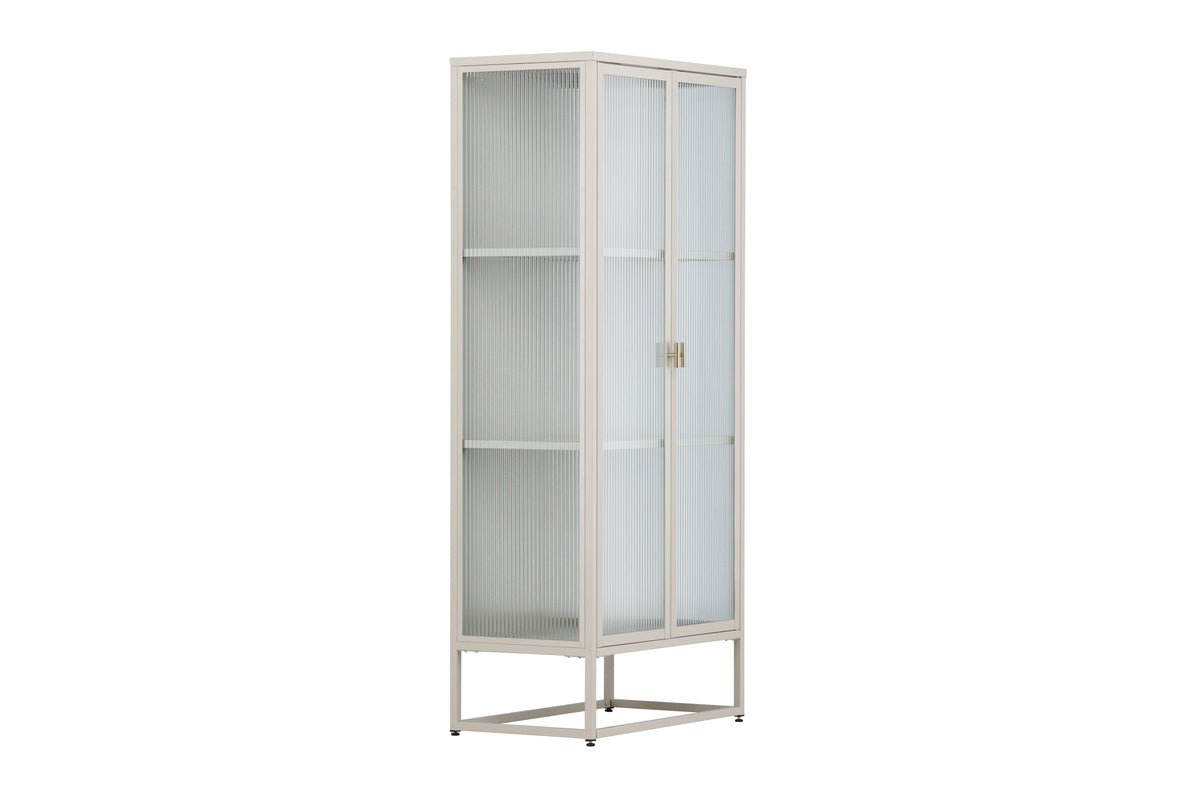 Kommode/Vitrine Lenora – Beige, modern-klassiek met retro-accent