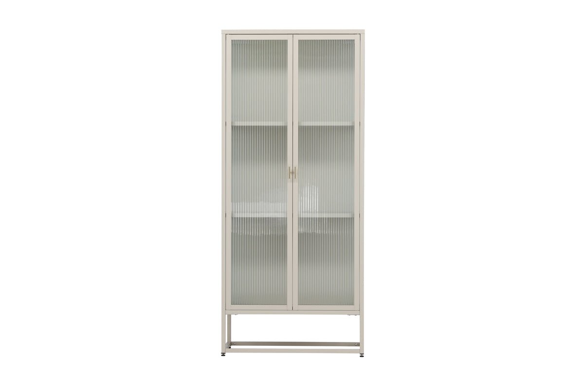 Kommode/Vitrine Lenora – Beige, modern-klassiek met retro-accent
