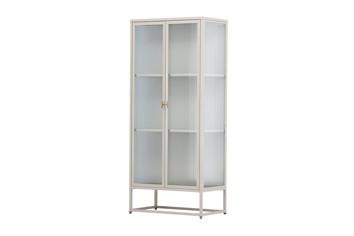 Kommode/Vitrine Lenora – Beige, modern-klassiek met retro-accent