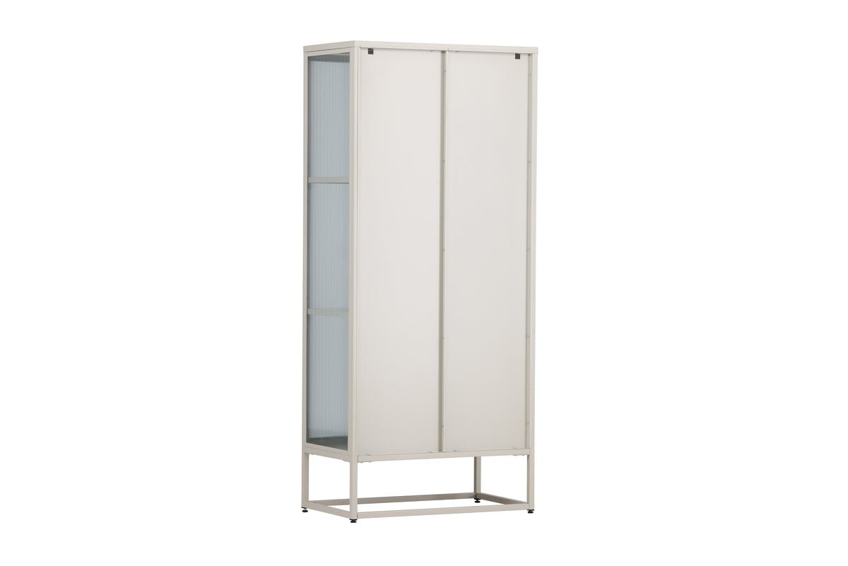 Kommode/Vitrine Lenora – Beige, modern-klassiek met retro-accent