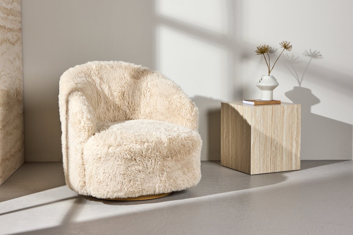 Fauteuil Astrid - Met beige polyesterbekleding