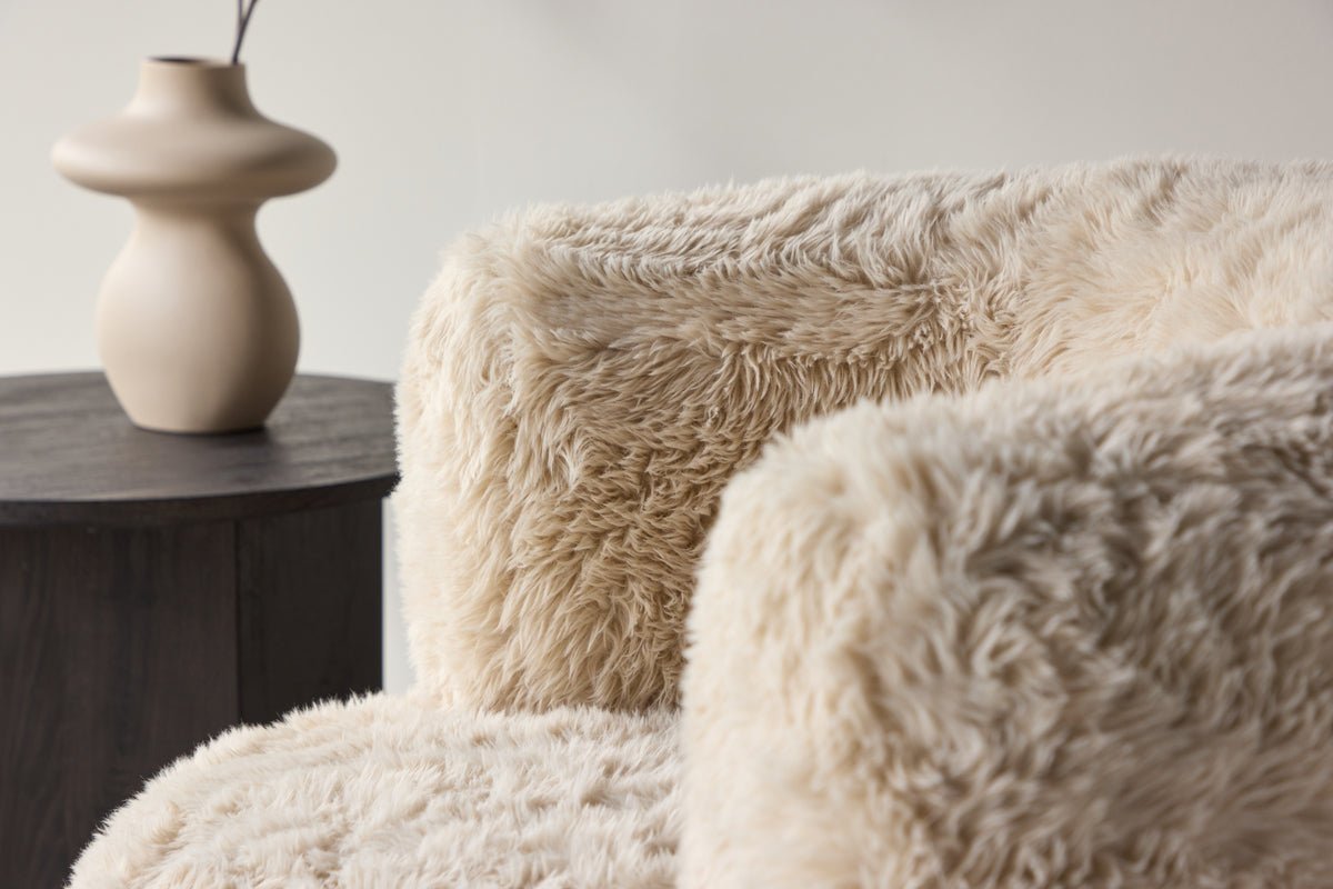 Fauteuil Fiby - Met polyesterbekleding in crèmewit