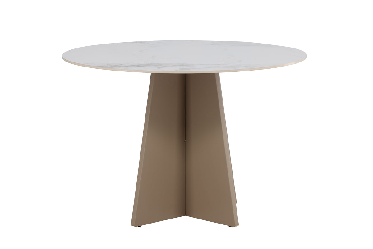 Eettafel Maris - van gesinterd steen in beige marmerlook